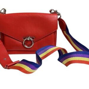 Rebecca Minkoff red rainbow strap crossbody bag